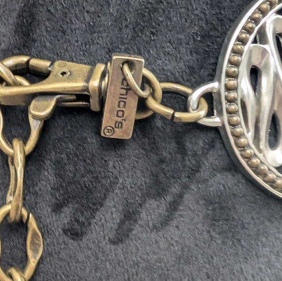 Chico's Belt, Retired, Chain Medallion, Mixed Metals, 51" - Picture 6 of 12